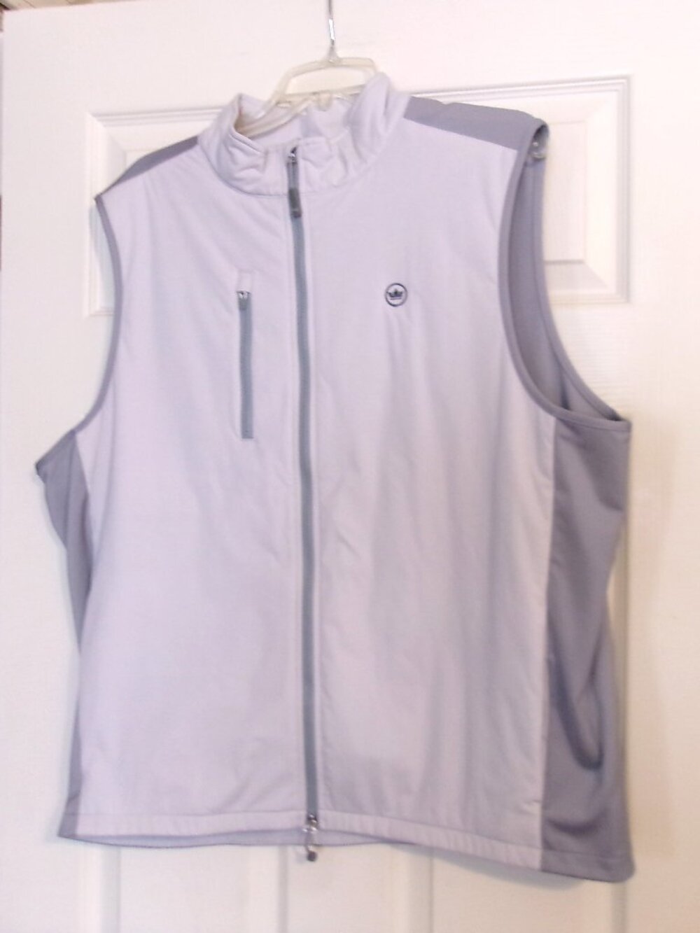 PETER MILLAR Gray Double Zip Vest With A Crown Logo  Size  XL